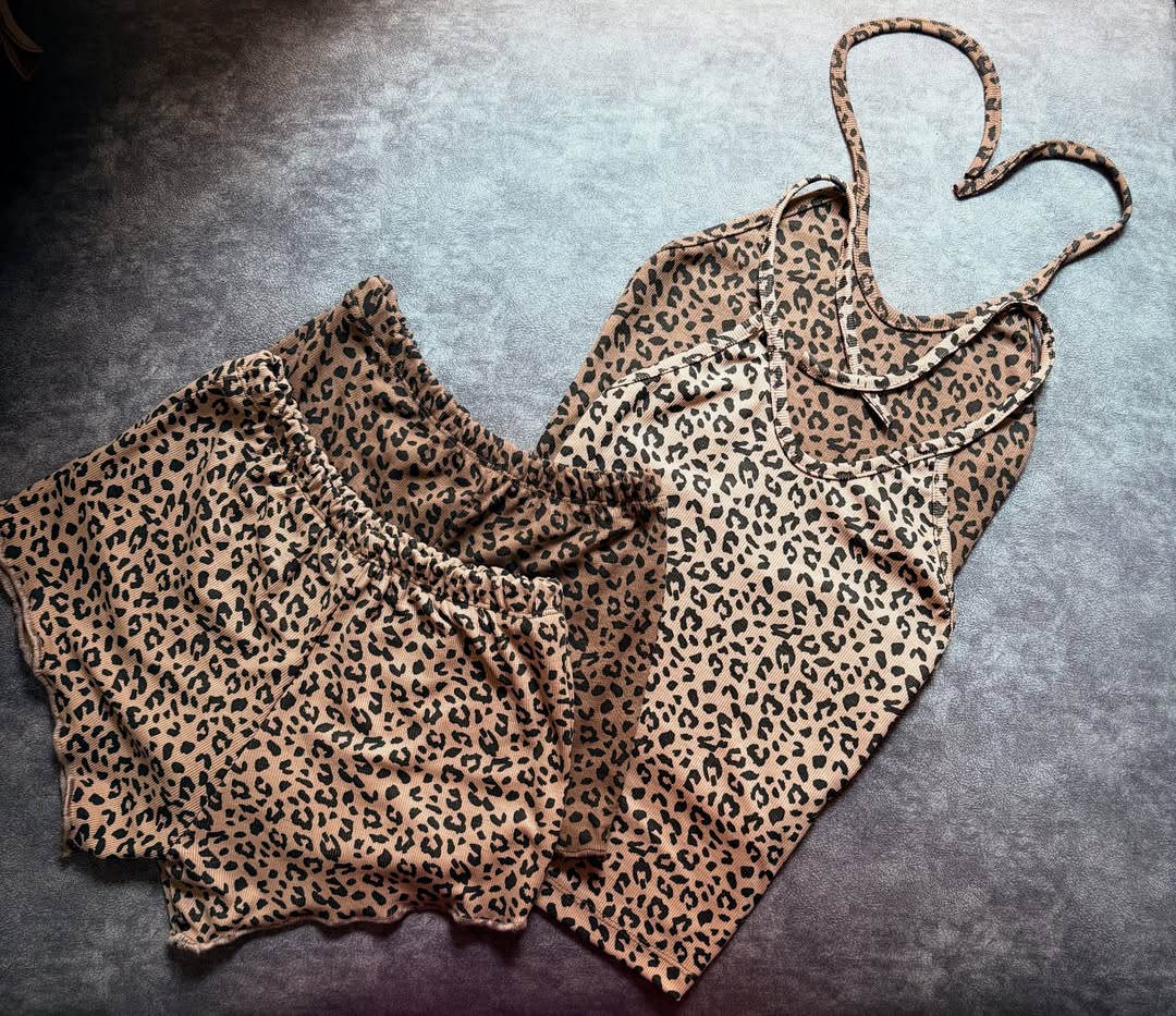 ست تاپ و شلوارک پلنگی فری سایز
